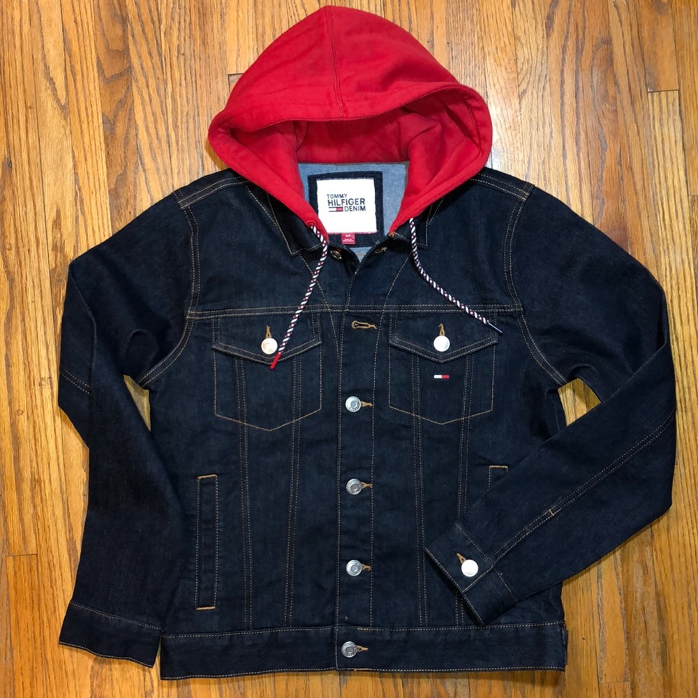 NWOT Tommy Hilfiger hoodie Jean jacket classic